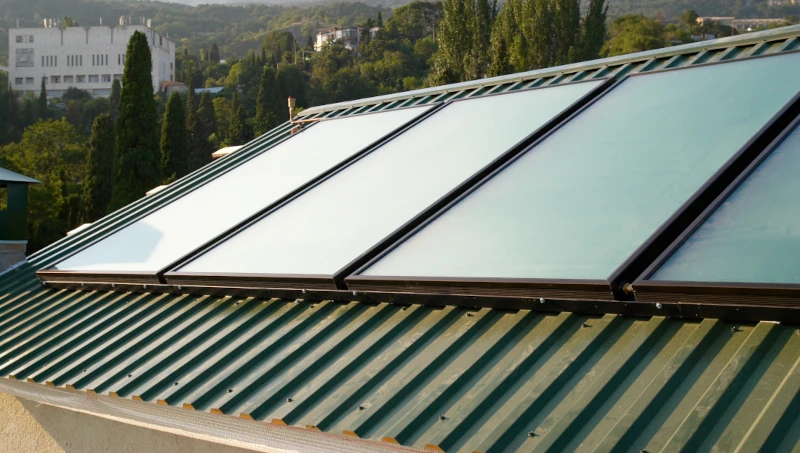 Roof with solar panels